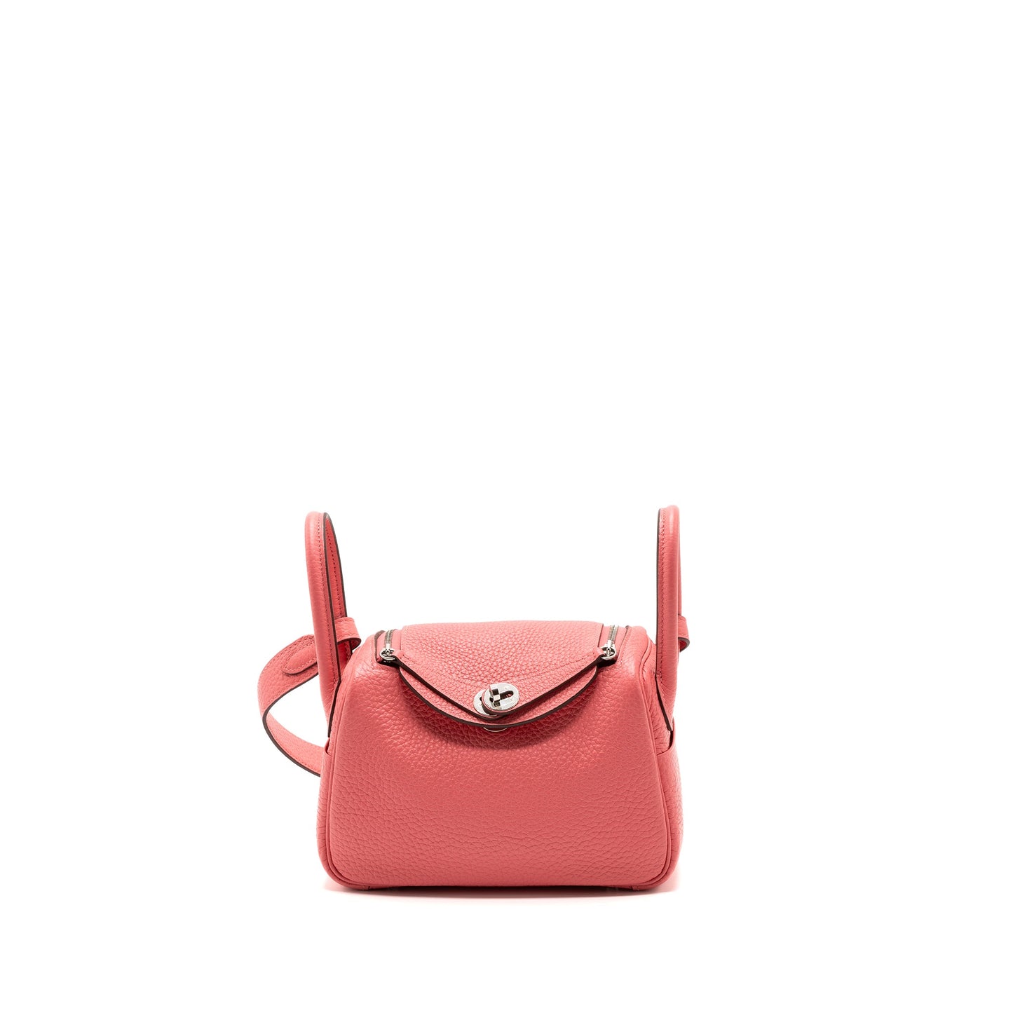 Hermes Mini Lindy Clemence 8W Rose Azalee SHW Stamp Z