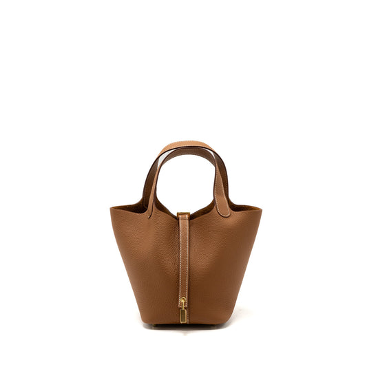 Hermes Picotin 18 Lock Bag Taurillon Maurice Gold GHW Stamp U