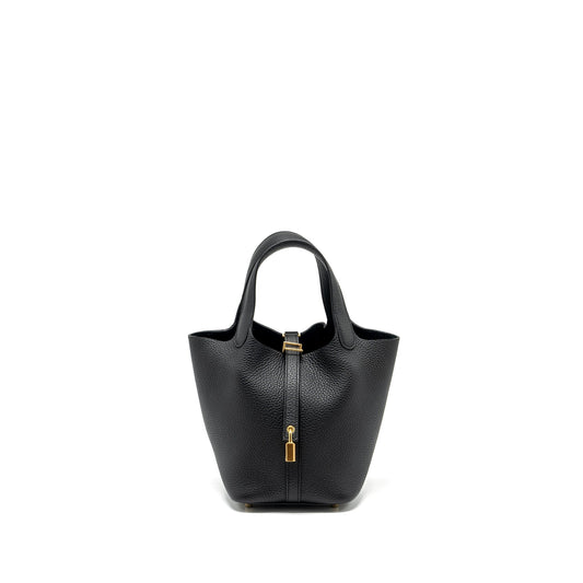 Hermes Picotin 18 Lock Bag Clemence black GHW Stamp B