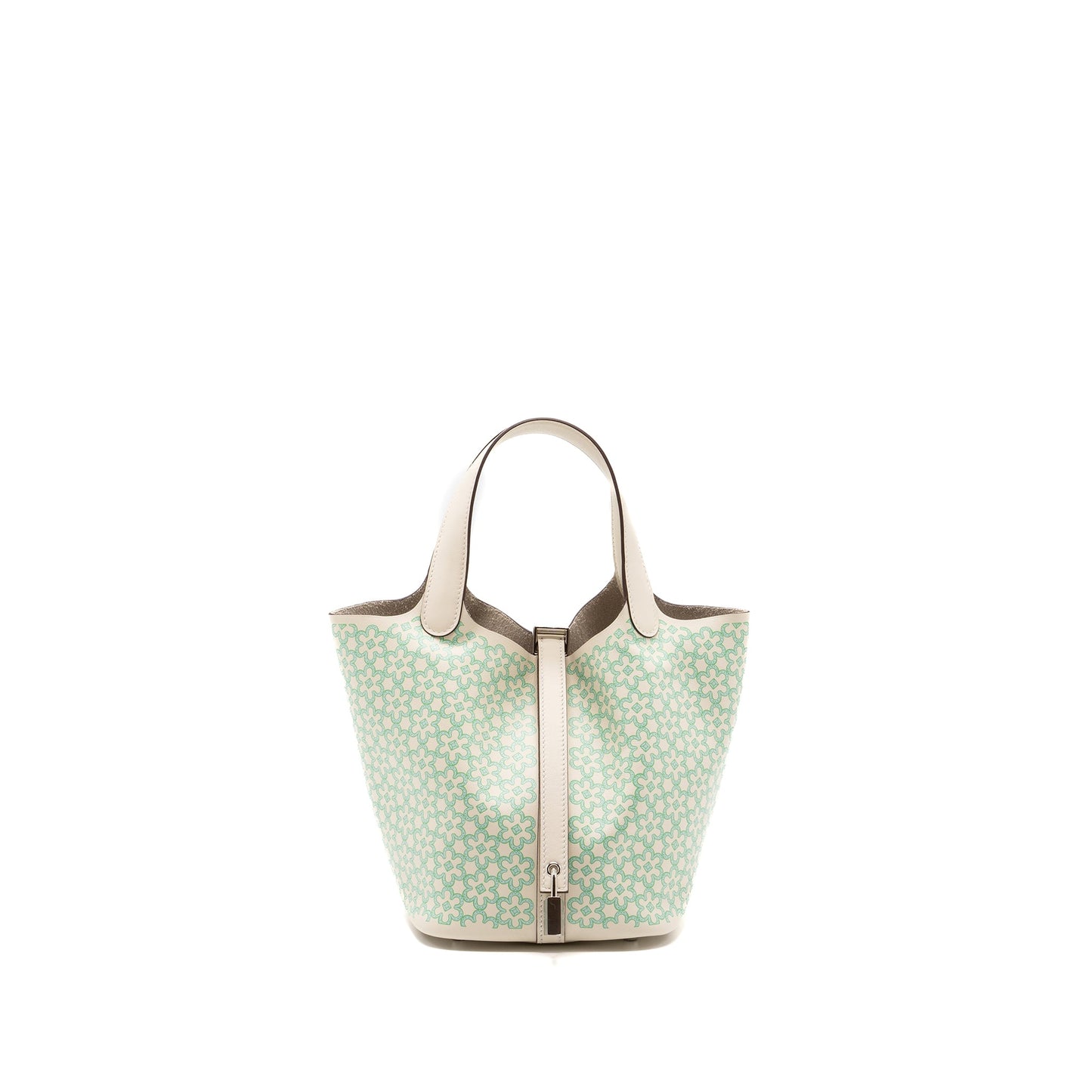 Hermes Picotin 18 Lock Bag Lucky Daisy Swift Nata/Vert/Blanc SHW Stamp U