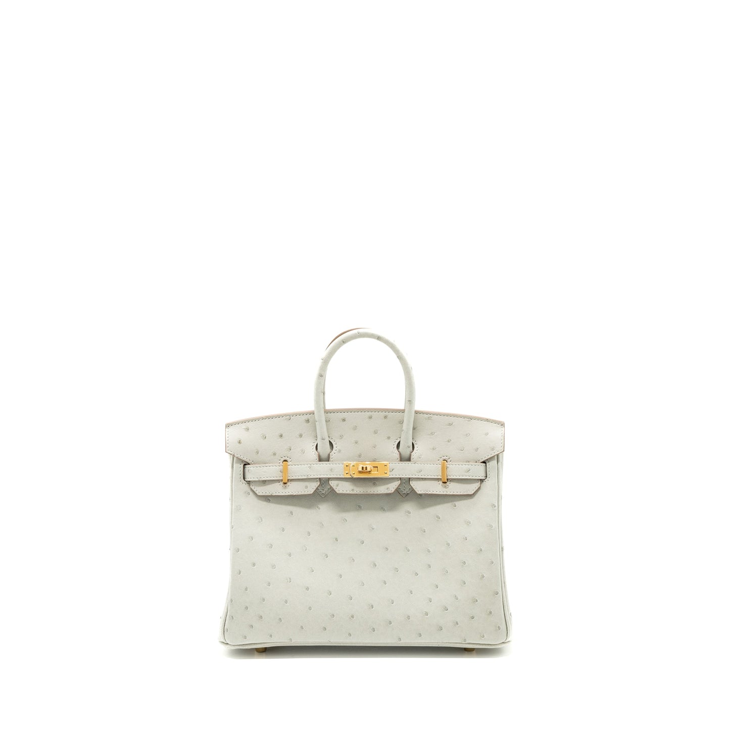 Hermes birkin 25 ostrich gris perle GHW stamp Z