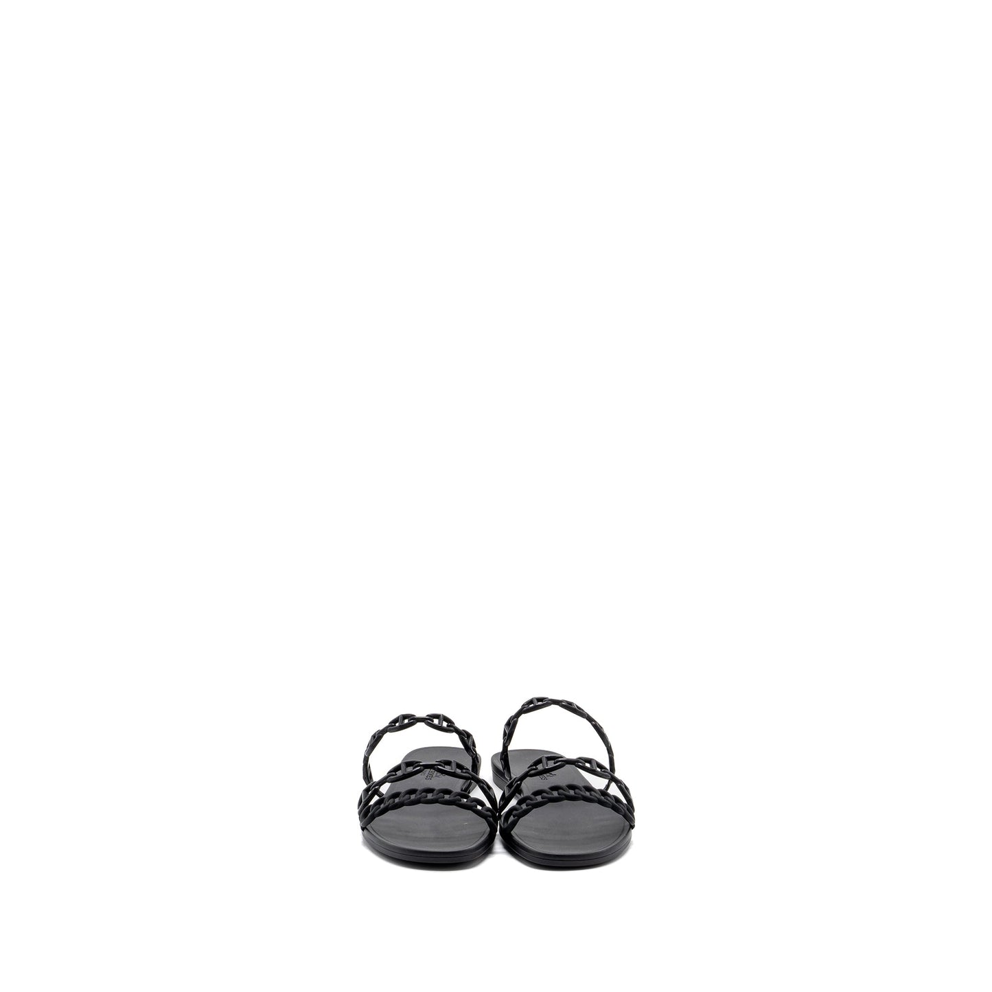 Hermes Size 38 Rivage Sandals Rubber Black