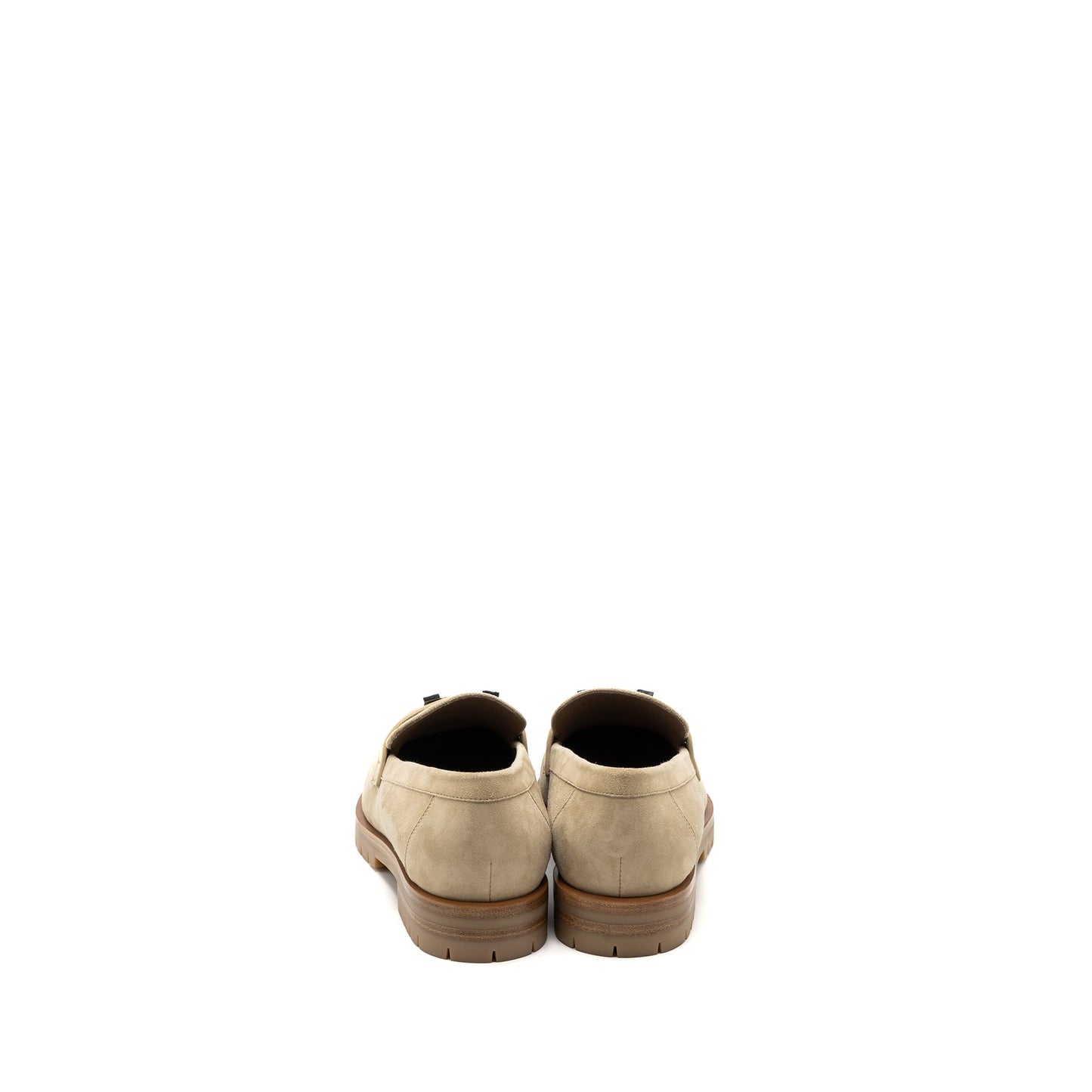 Hermes size37.5 Faubourg Loafer suede goatskin Beige Argile SHW