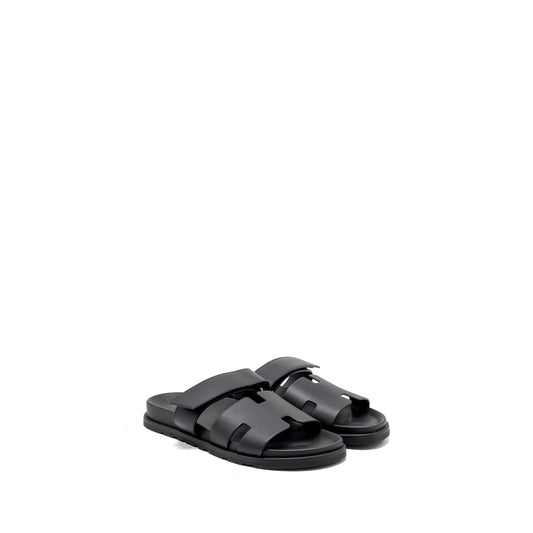 Hermes size 41 Men's chypre sandals black SHW