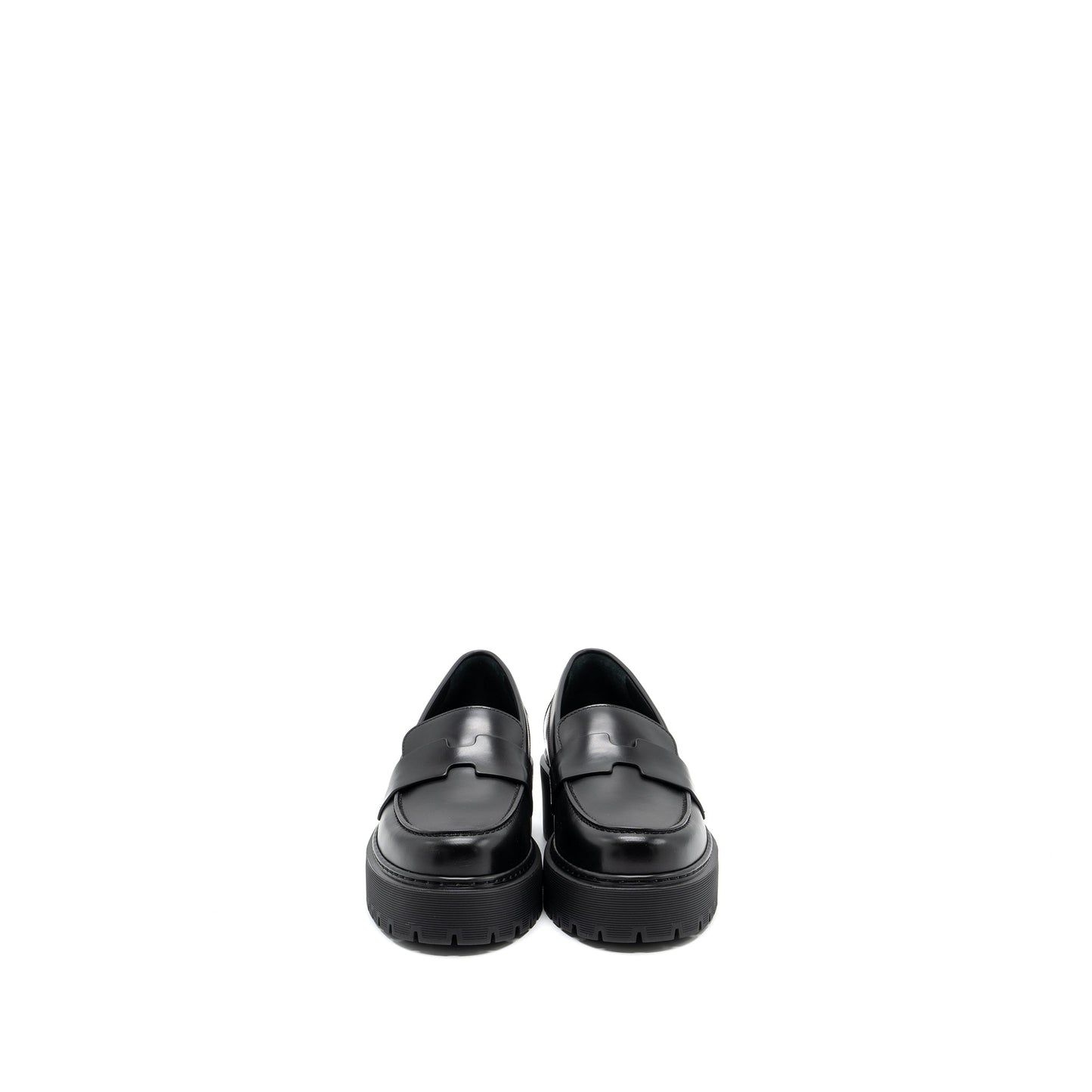 Hermes Size 38 Mocassins Hitch Loafer glacéd calfskin Black
