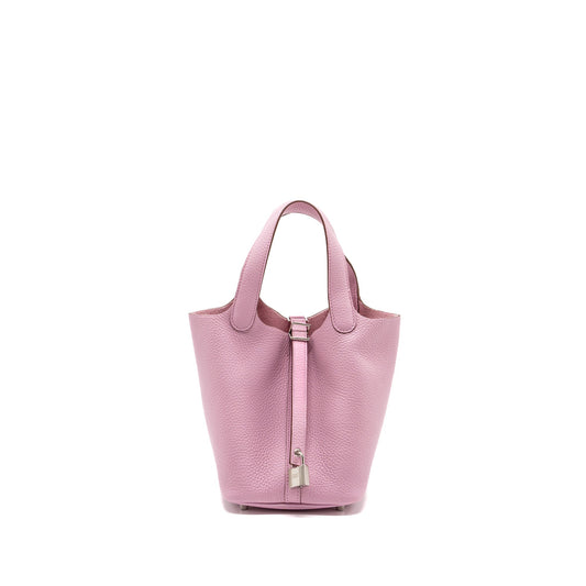 Hermes picotin 18 lock bag clemence mauve sylvestre SHW stamp U
