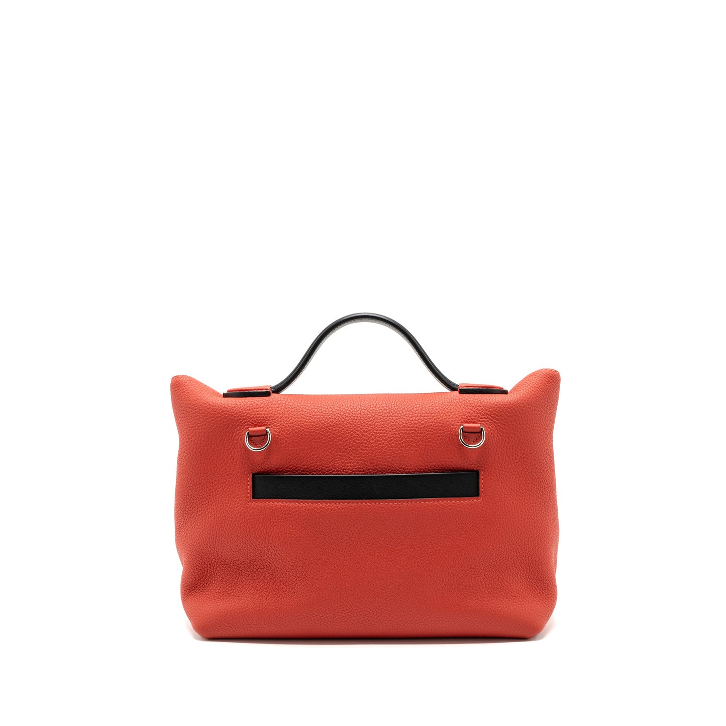 Hermes 24/24-29 Bag Clemence/ Swift Rouge Pivoine/Noir SHW Stamp C