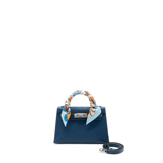 Hermes MIni Kelly Chèvre Mysore Deep Blue/ Blue Izmir SHW Stamp Z