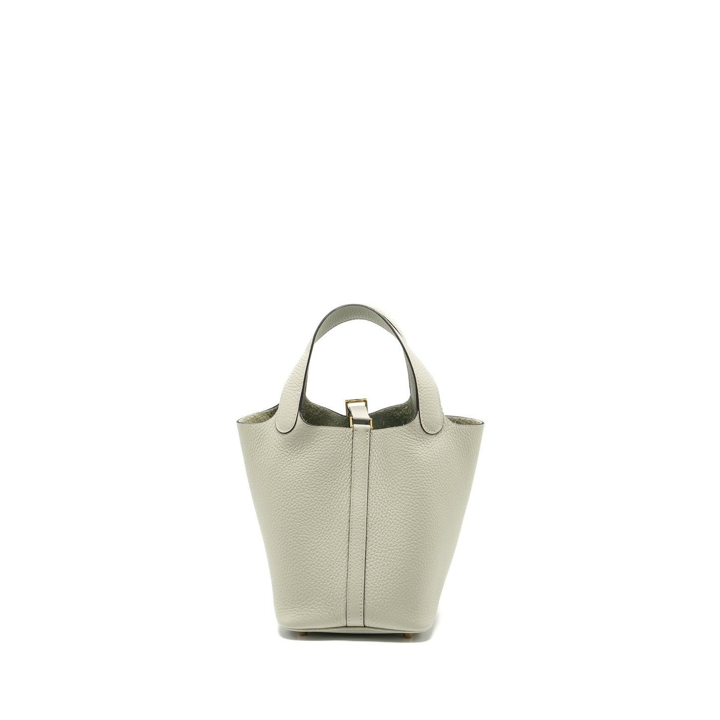 Hermes Picotin 18 Lock Bag Clemence Gris Neve GHW Stamp B