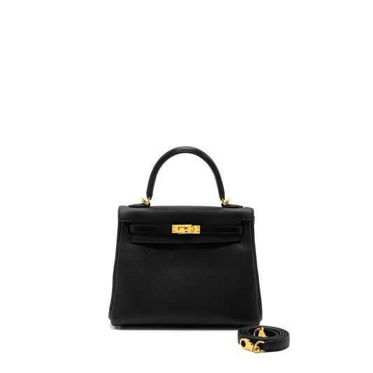 Hermes touch kelly 25 togo / lizard black GHW stamp Z