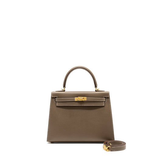 Hermes Kelly 25 Epsom Etoupe GHW Stamp U