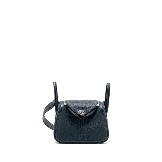 Hermes Mini Lindy Clemence Vert Cypres SHW stamp U