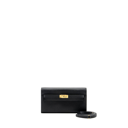 Hermes Kelly To Go Epsom Black GHW Stamp U