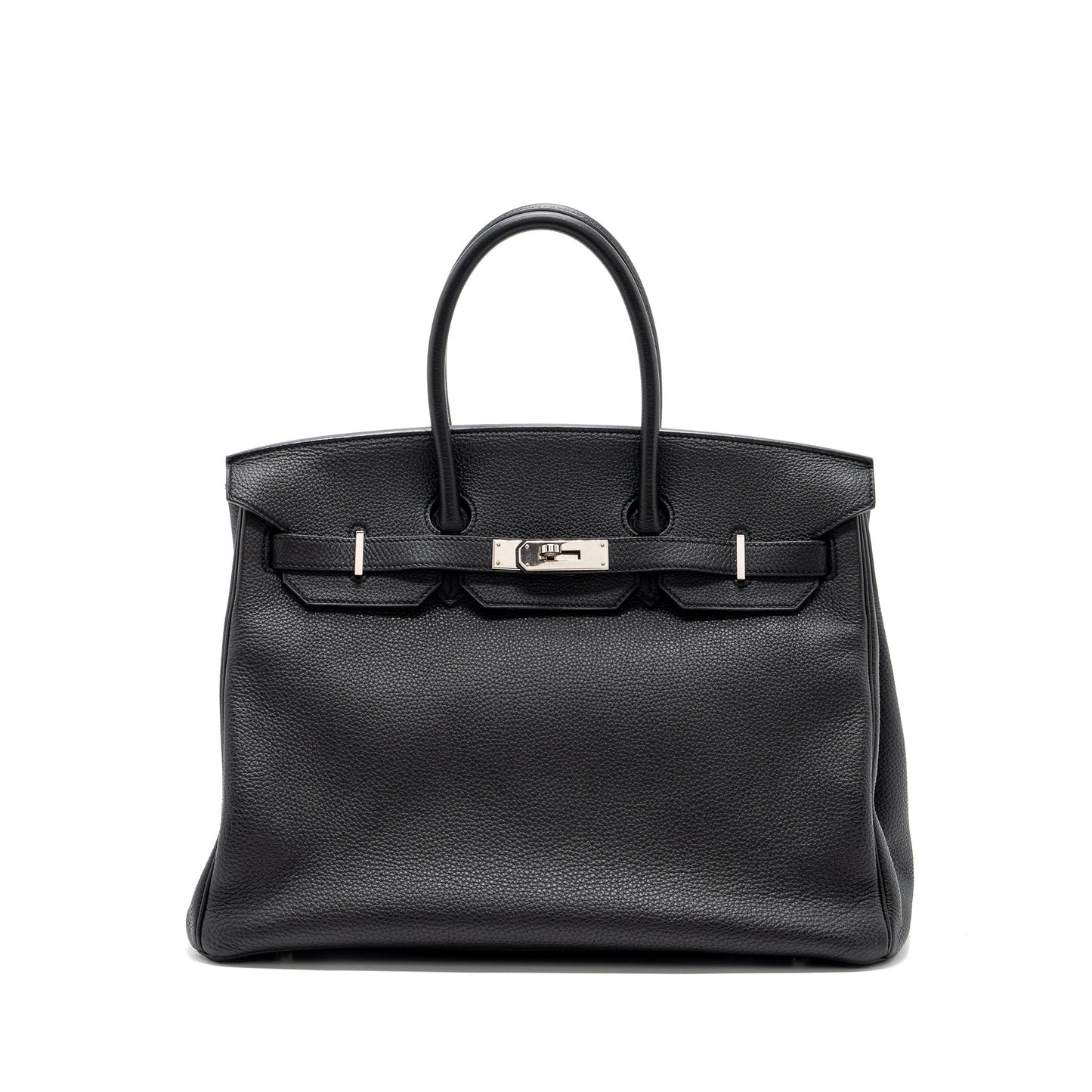 Hermes Birkin 35 Togo Black SHW Stamp Square R