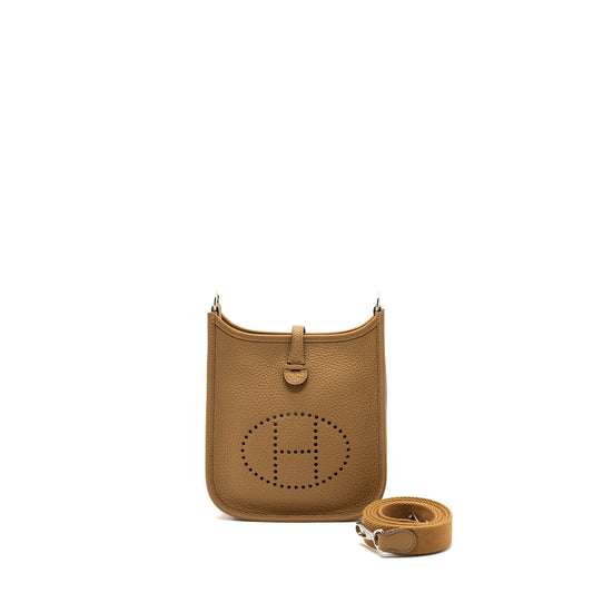 Hermes Mini Evelyne Clemence 4B Biscuit SHW Stamp B