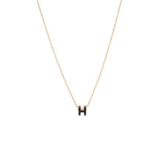 Hermes Mini pop H pendant black RGHW