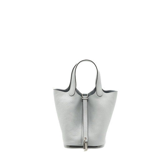 Hermes picotin 18 lock bag clemence blue pale SHW stamp Z