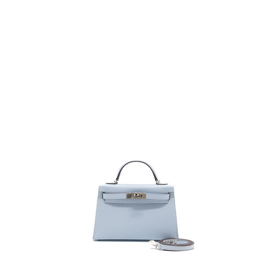 Hermes mini kelly II epsom blue brume SHW stamp Y