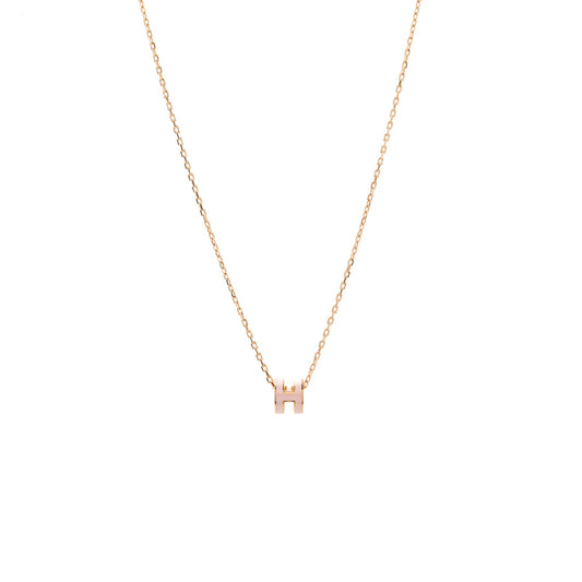 Hermes mini pop H pendant rose Dragee RGHW