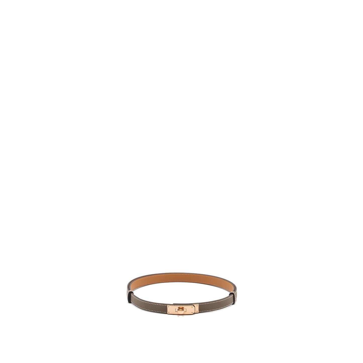Hermes Kelly 18 Belt Epsom Etoupe RGHW Stamp B