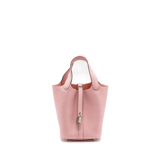 Hermes Picotin 18 Lock Bag Clemence 3Q Rose Sakura SHW Stamp U