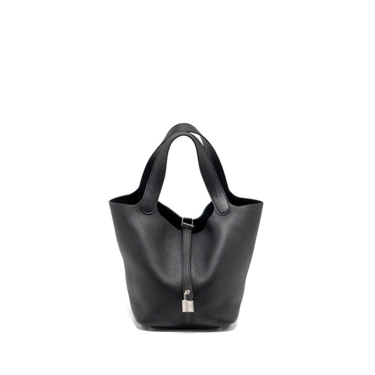 Hermes Picotin 22 Lock Bag Clemence Black SHW Stamp B