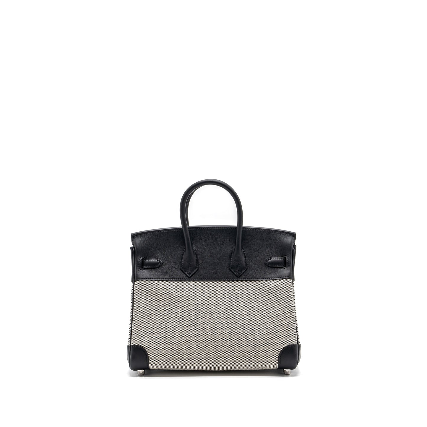 Hermes birkin 25 toile swift / canvas black SHW stamp B