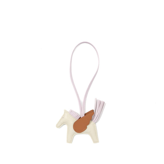 hermes rodeo pegase pm bag charm craie / mauve pale / gold stamp U