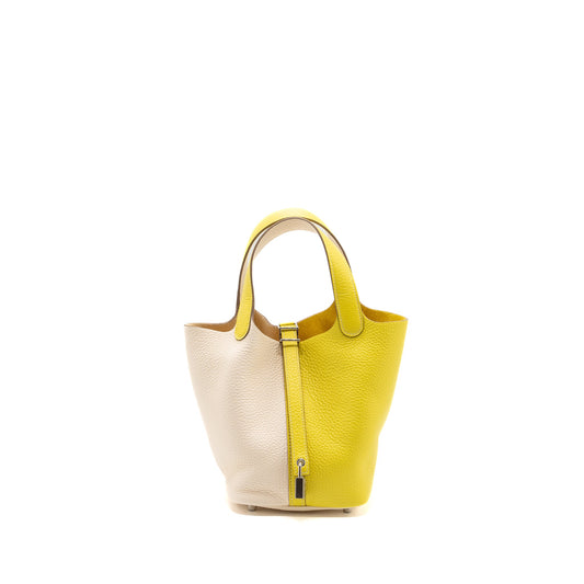 Hermes Picotin 18 Clemence Lime/Nata SHW Stamp Y