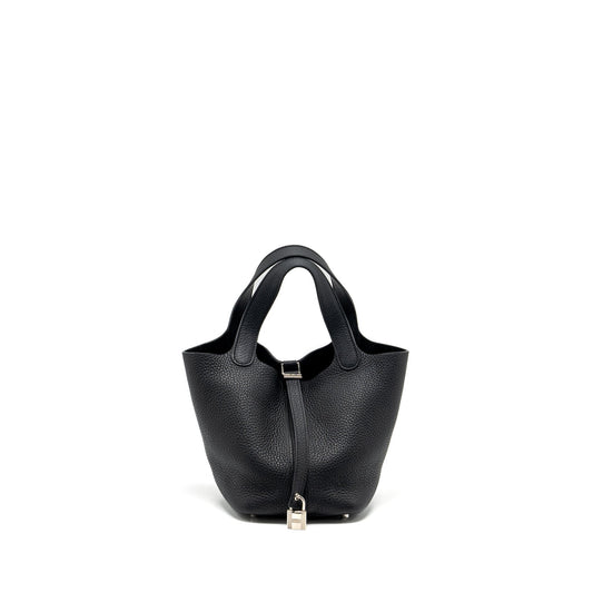 Hermes Picotin 18 Lock bag Clemence black SHW stamp square O