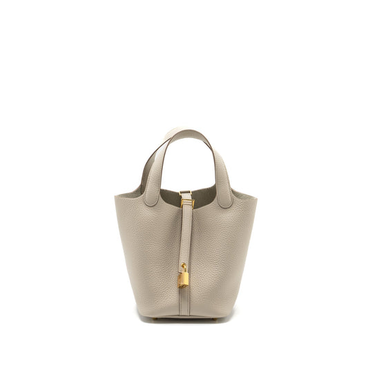 Hermes picotin 18 lock bag clemence beton GHW stamp U