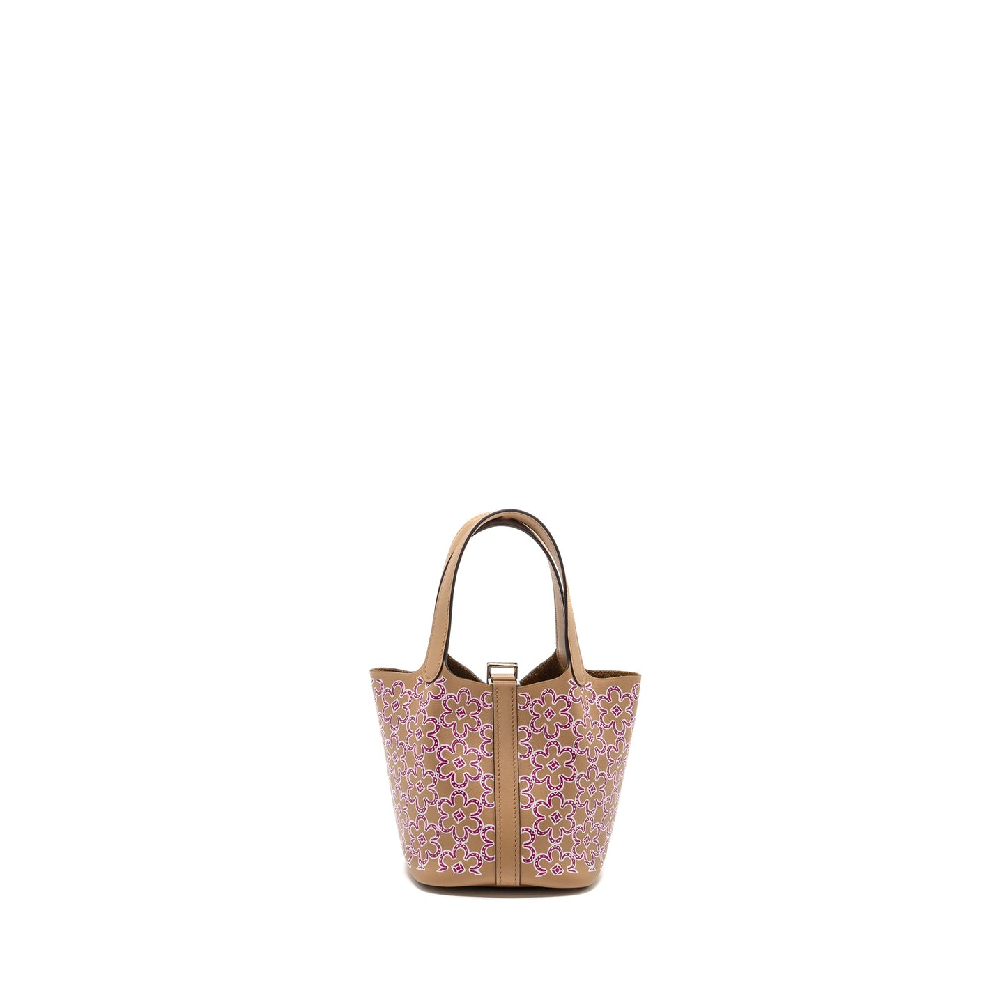 Hermes lucky daisy micro picotin swift chai/rose/blanc SHW stamp U
