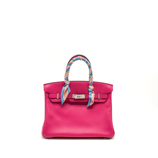 Hermes Birkin 30 Jonathan 5R Rose Shocking SHW Stamp Z