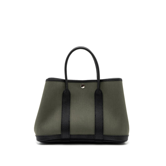 Hermes garden party 30 canvas / negonda vert de cris / black SHW stamp U