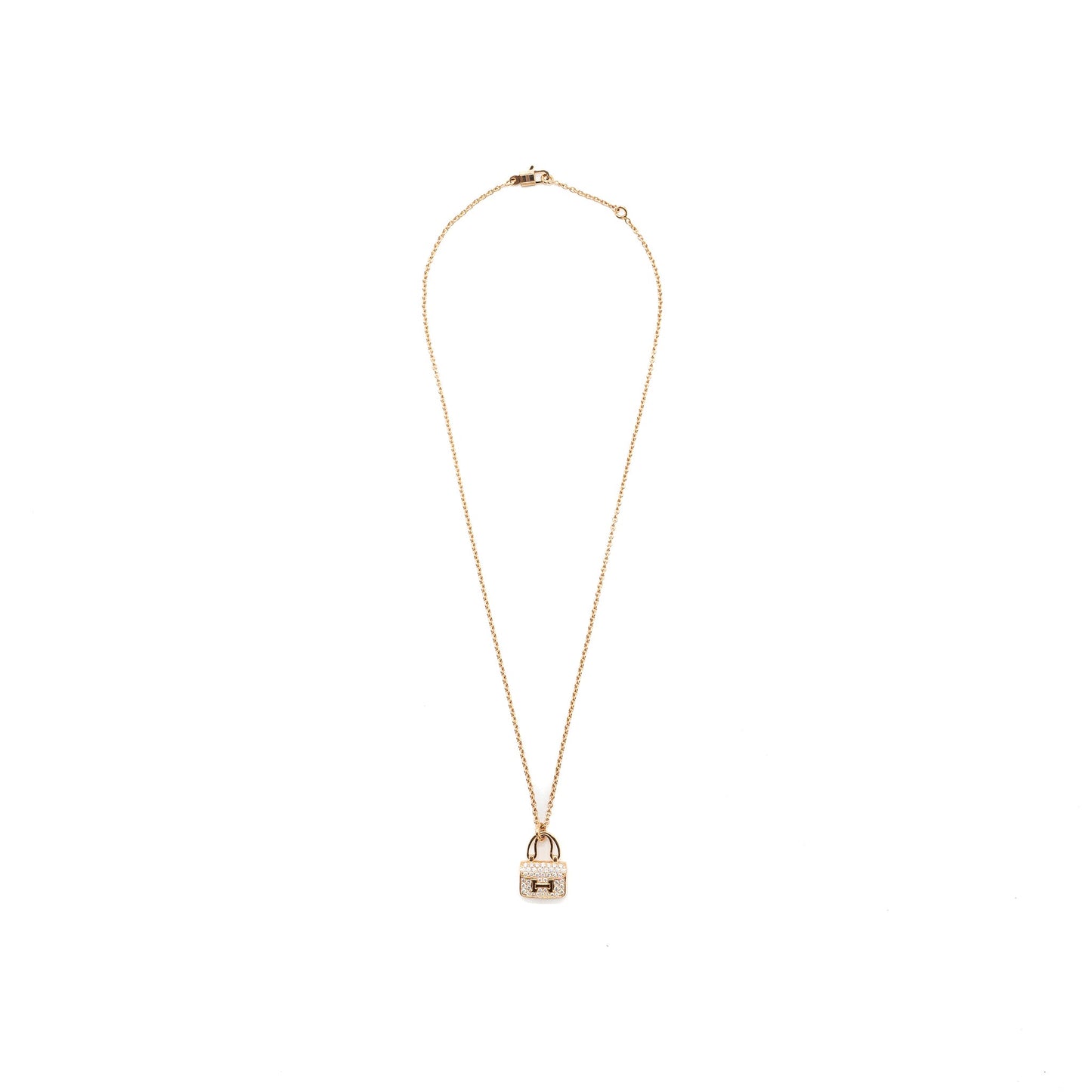 Hermes Amulette Constance pendant rose gold diamonds