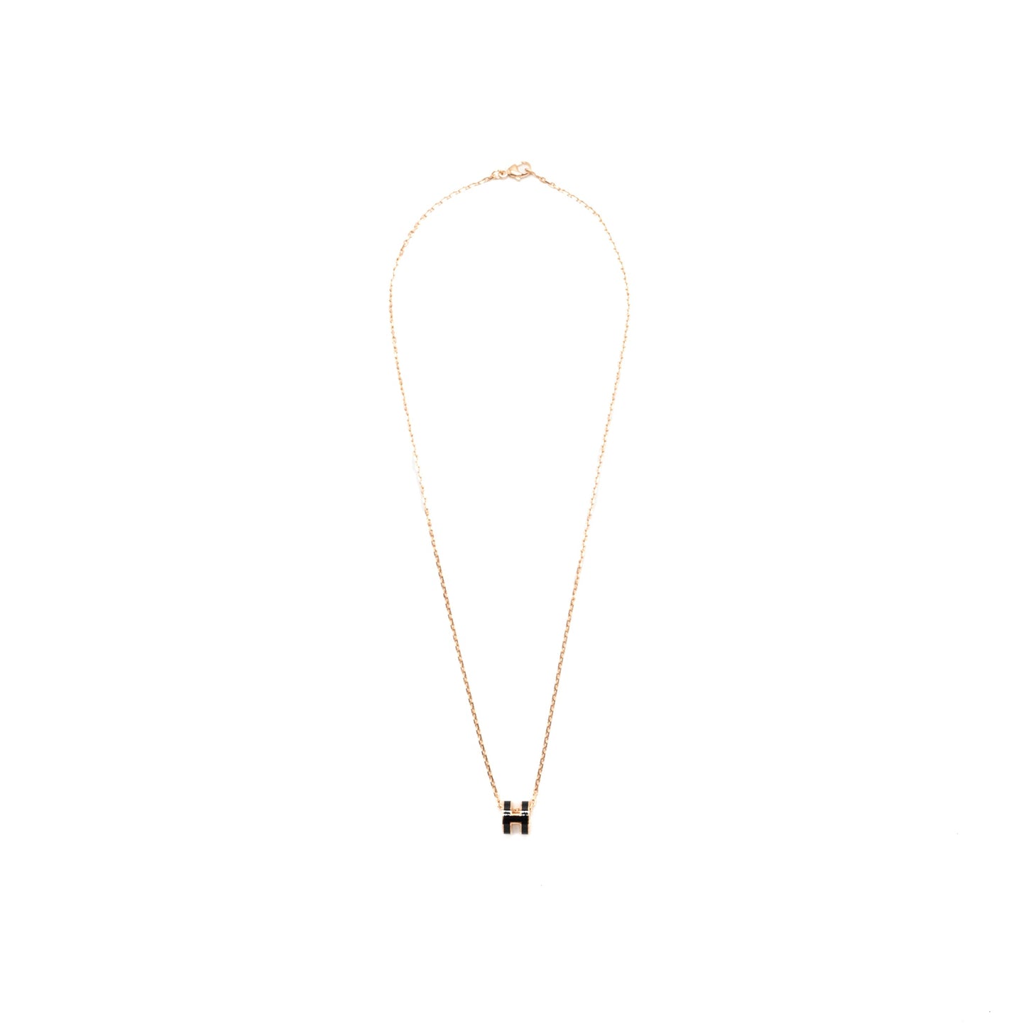 Hermes mini pop H pendant black RGHW