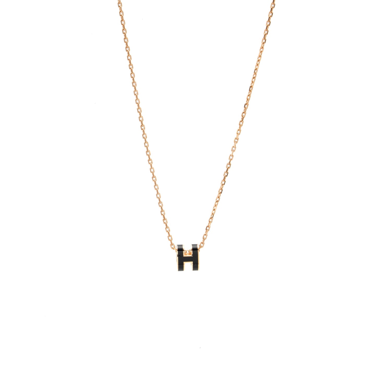 Hermes mini pop H pendant black RGHW