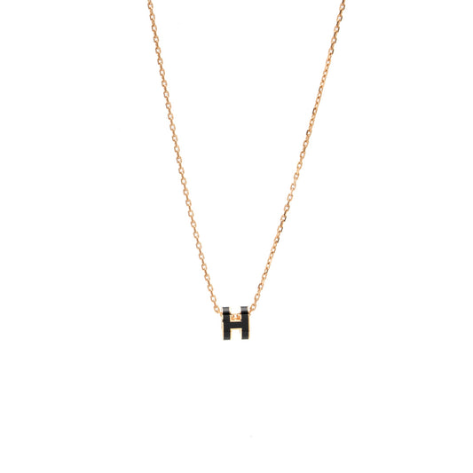 Hermes mini pop H pendant black RGHW