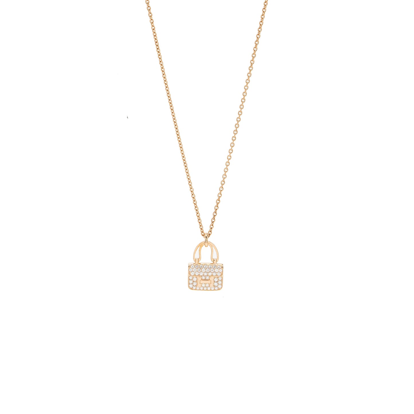Hermes Amulette Constance pendant rose gold diamonds