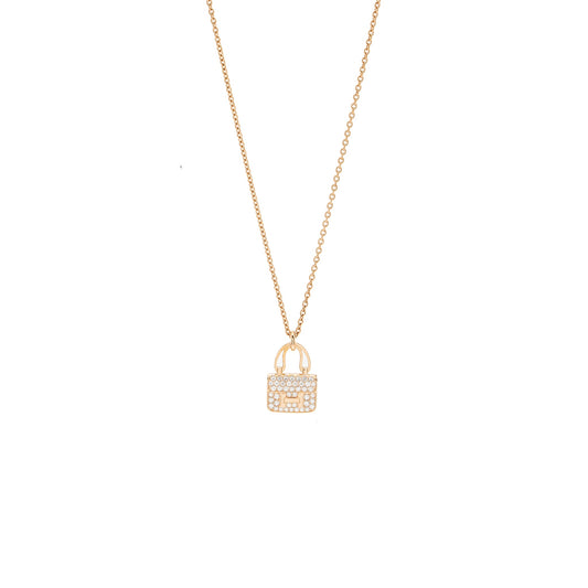 Hermes Amulette Constance pendant rose gold diamonds
