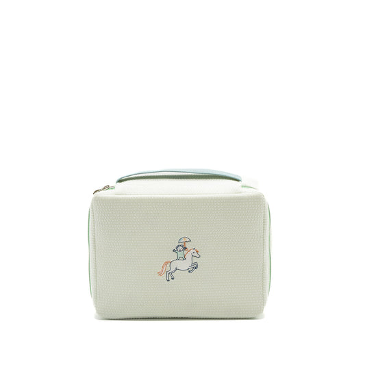 Hermes Toogo Cabriole Case, Medium Model Cotton Vert Aqua SHW