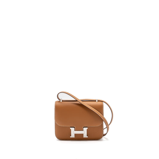 Hermes mini constance epsom gold SHW stamp U (New Version)
