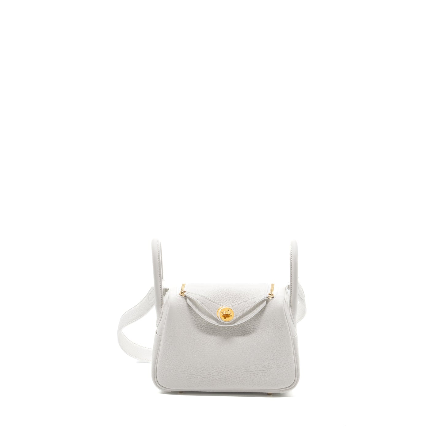 Hermes mini lindy clemence new white GHW stamp B