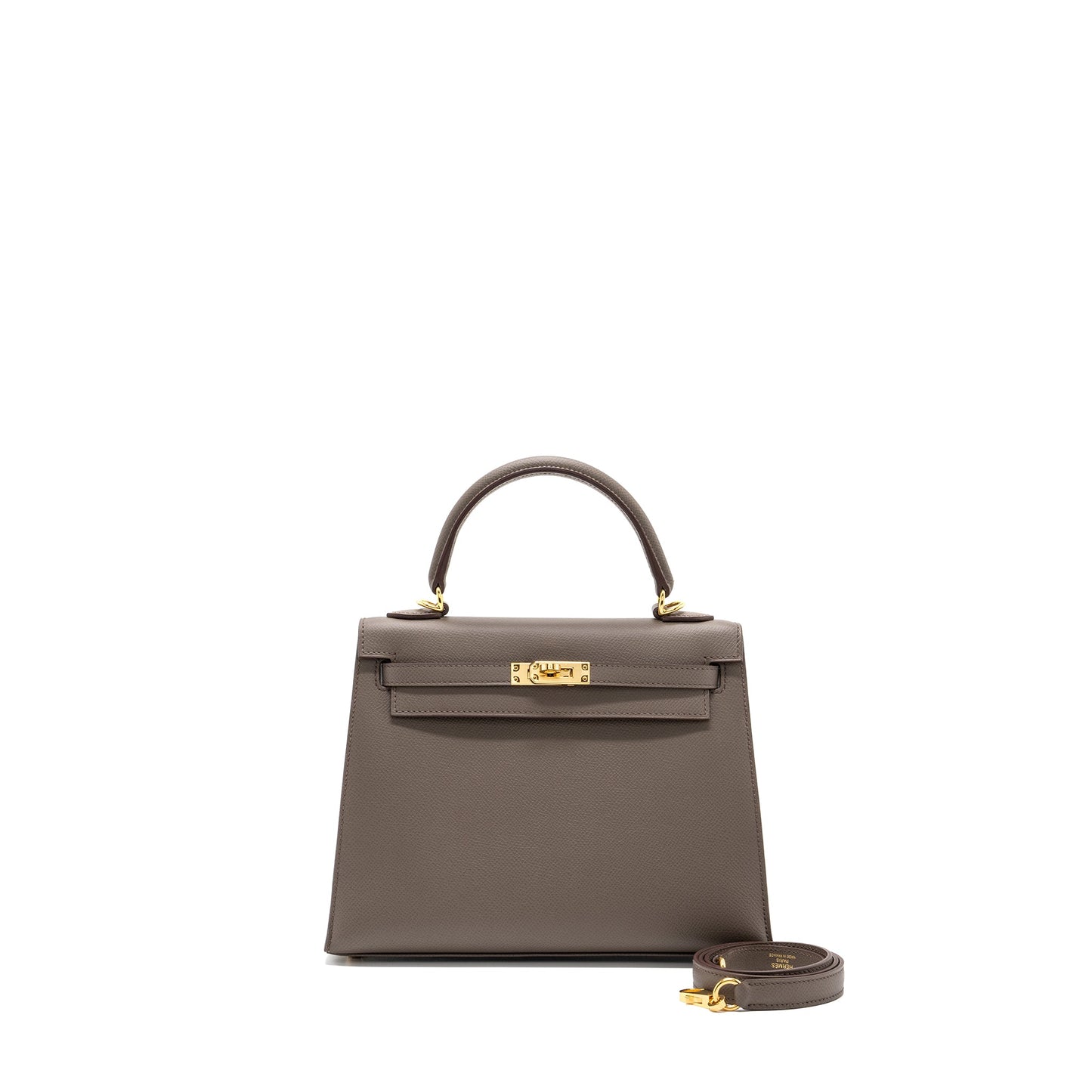 Hermes Kelly 25 Epsom 8F Gris Etain GHW Stamp D