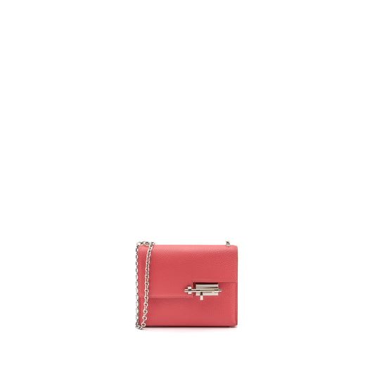 Hermes Mini Verrou Chèvre Mysore Rose Lipstick SHW Stmap C