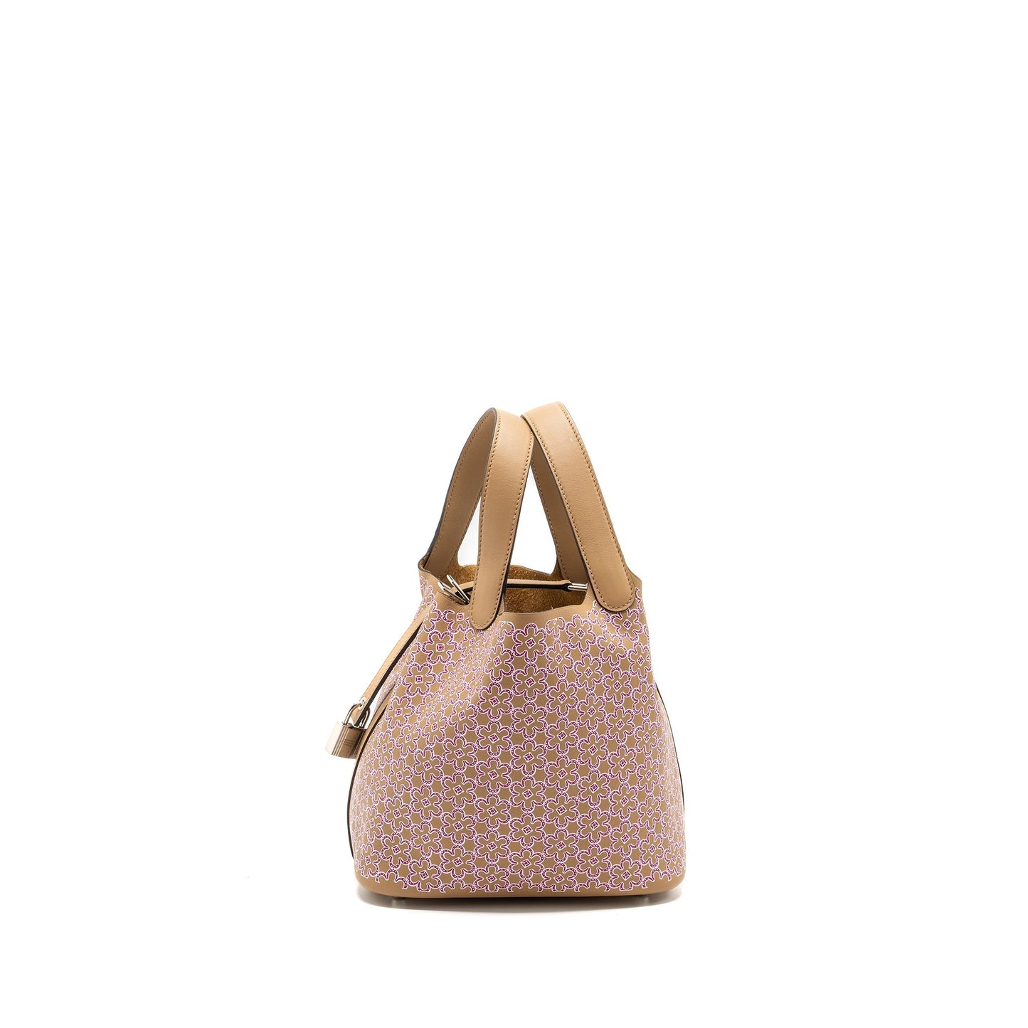 Hermes picotin 18 lucky daisy lock bag swift chai-rose-blanc / rose SHW stamp U