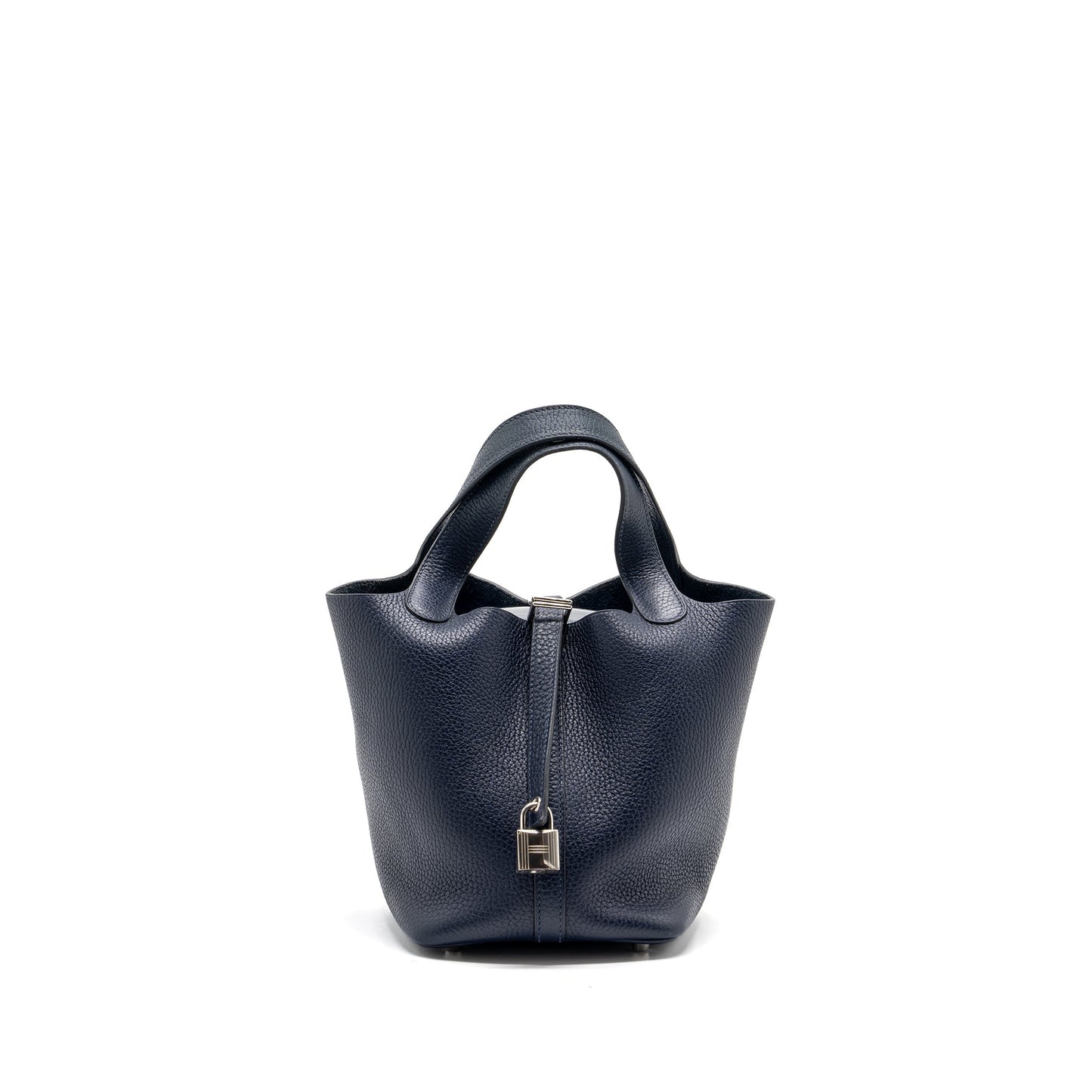 Hermes Picotin 18 Clemence Dark Blue SHW Stamp X