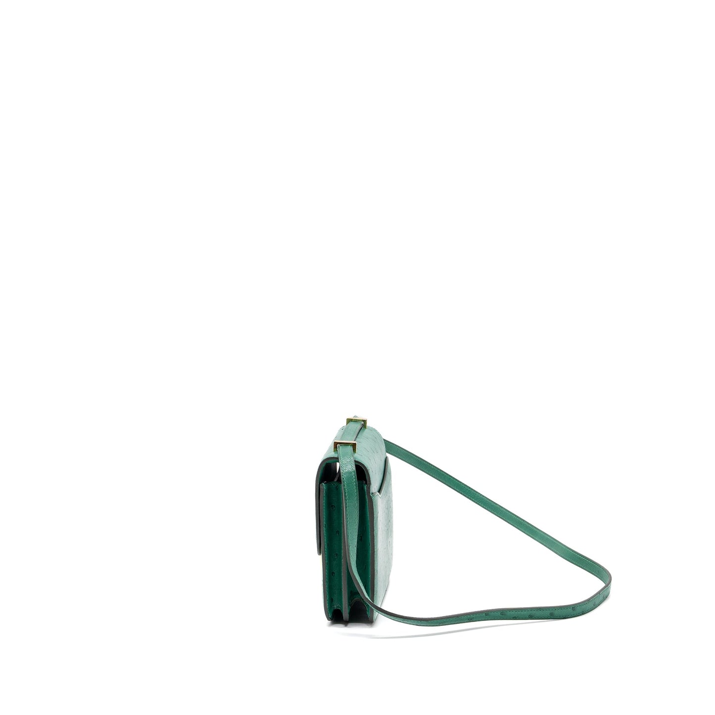 Hermes mini constance ostrich vert vertigo GHW stamp A