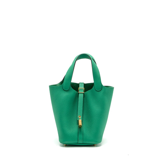 Hermes picotin 18 lock bag clemence menthe GHW stamp Z