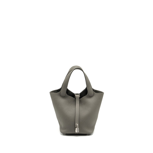Hermes Picotin 18 Clemence Gris Myer SHW Stamp U